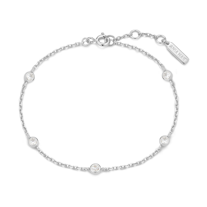 Ania Haie Silver Classic Bezel-Set Station Bracelet B074-02H