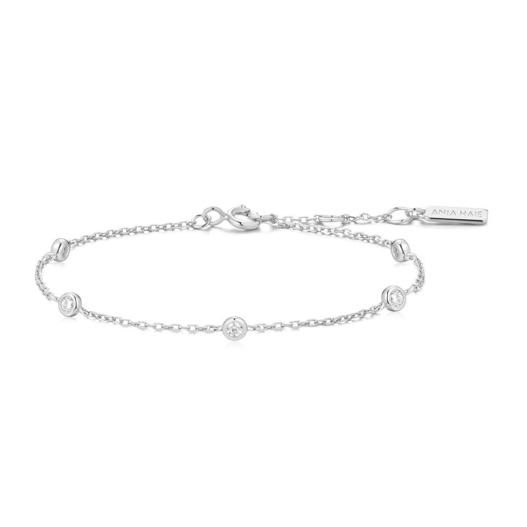 Ania Haie Silver Classic Bezel-Set Station Bracelet B074-02H