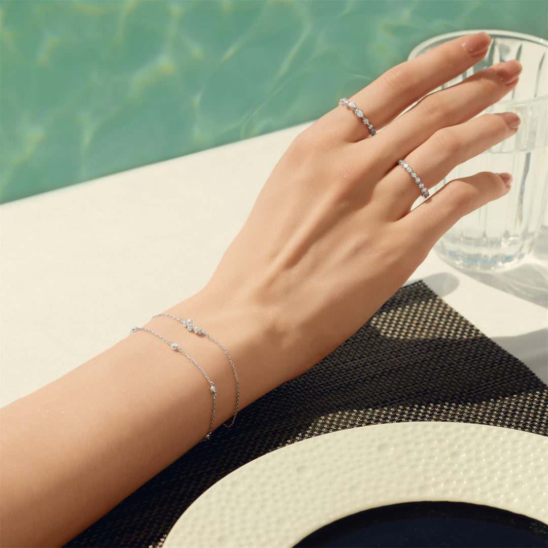 Ania Haie Silver Classic Bezel-Set Station Bracelet B074-02H