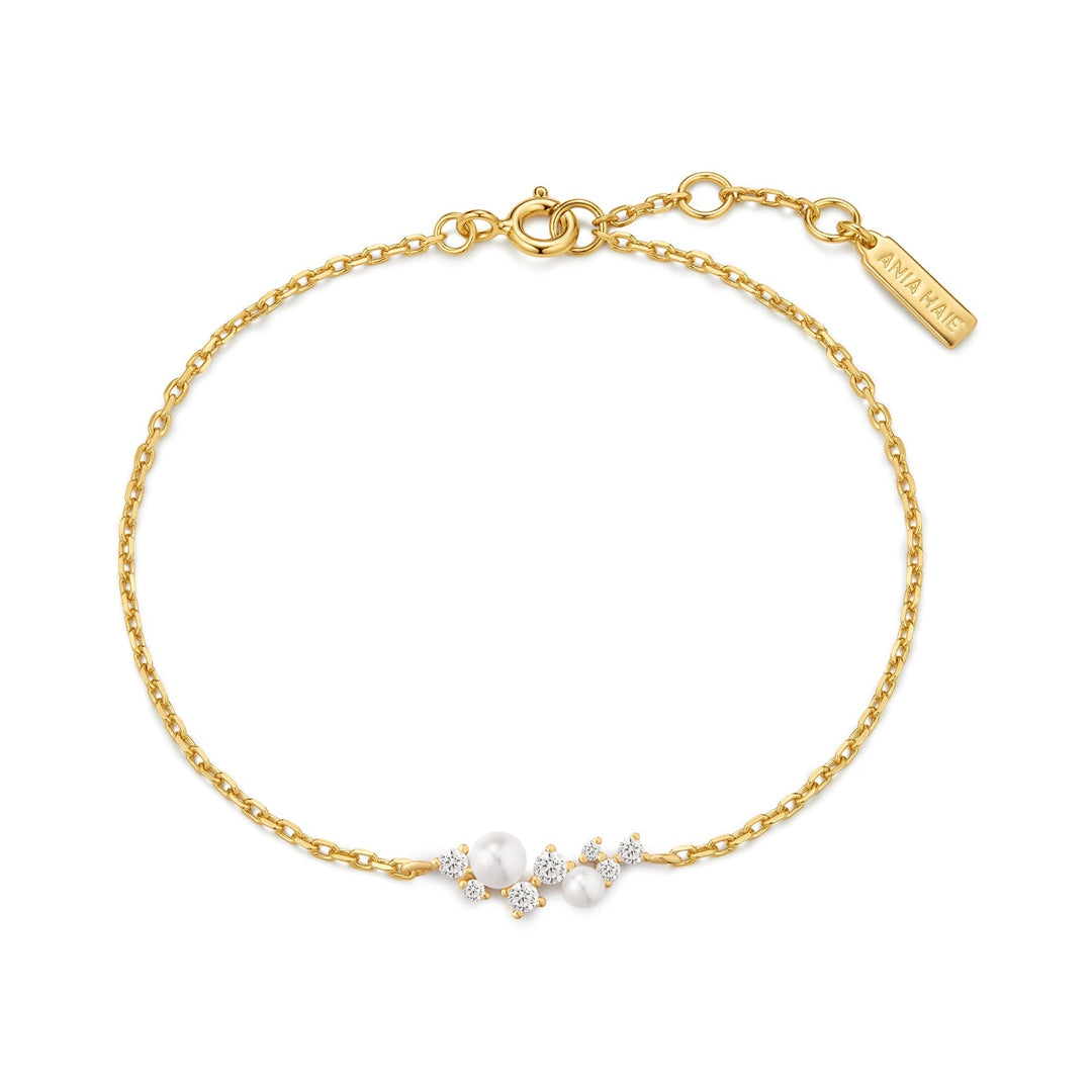Ania Haie Gold Shell Pearl Cluster Bracelet B074-03G