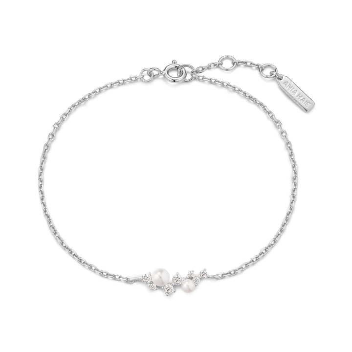Ania Haie Silver Shell Pearl Cluster Bracelet B074-03H