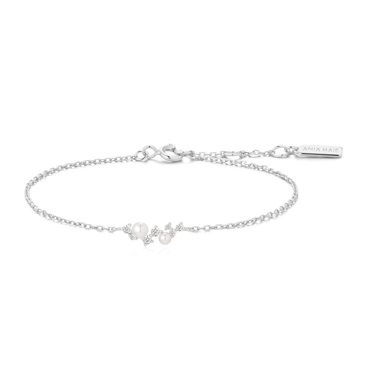 Ania Haie Silver Shell Pearl Cluster Bracelet B074-03H