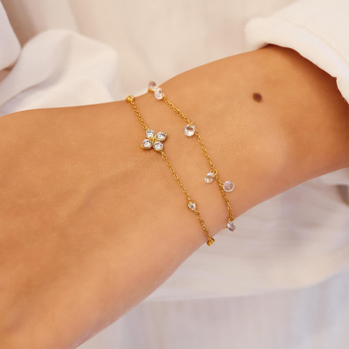 Ania Haie Gold Sparkling Lucky Clover Bracelet B074-04G