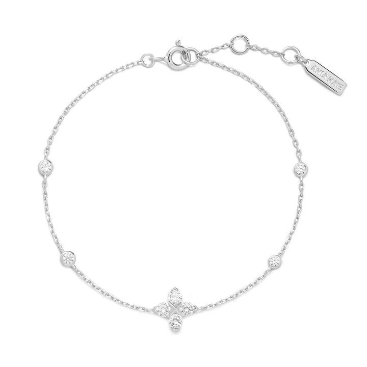 Ania Haie Silver Sparkling Lucky Clover Bracelet B074-04H