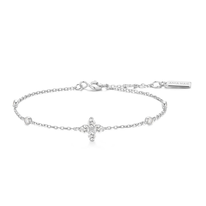 Ania Haie Silver Sparkling Lucky Clover Bracelet B074-04H