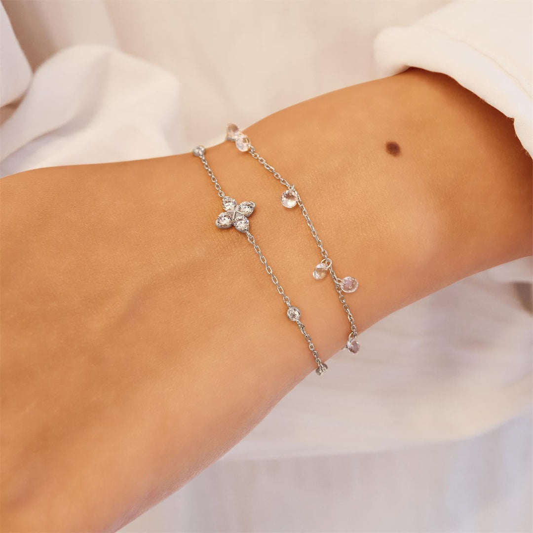 Ania Haie Silver Sparkling Lucky Clover Bracelet B074-04H