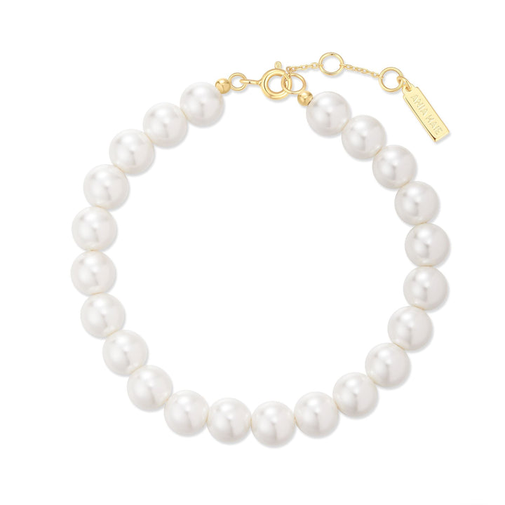 Ania Haie Gold Classic Shell Pearl Beaded Bracelet B075-04G