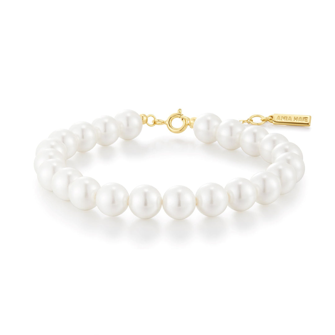 Ania Haie Gold Classic Shell Pearl Beaded Bracelet B075-04G