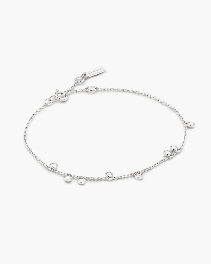 Ania Haie Silver Bezel-Set Droplet Station Bracelet B076-01H