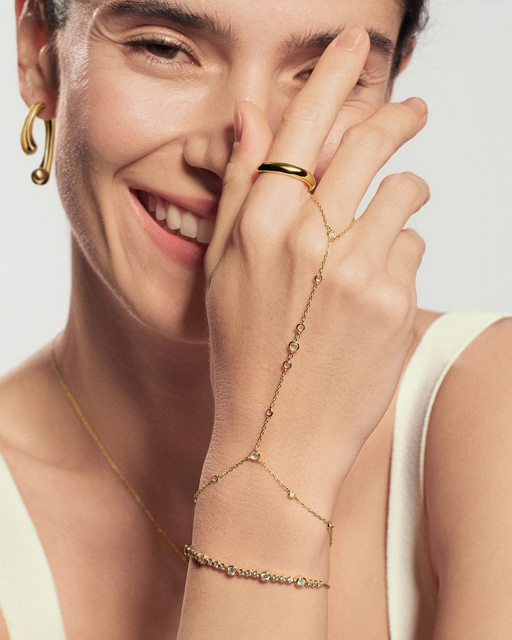 Ania Haie Gold Alternating Bezel-Set Bracelet B076-11G