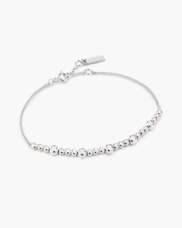 Ania Haie Silver Alternating Bezel-Set Bracelet B076-11H