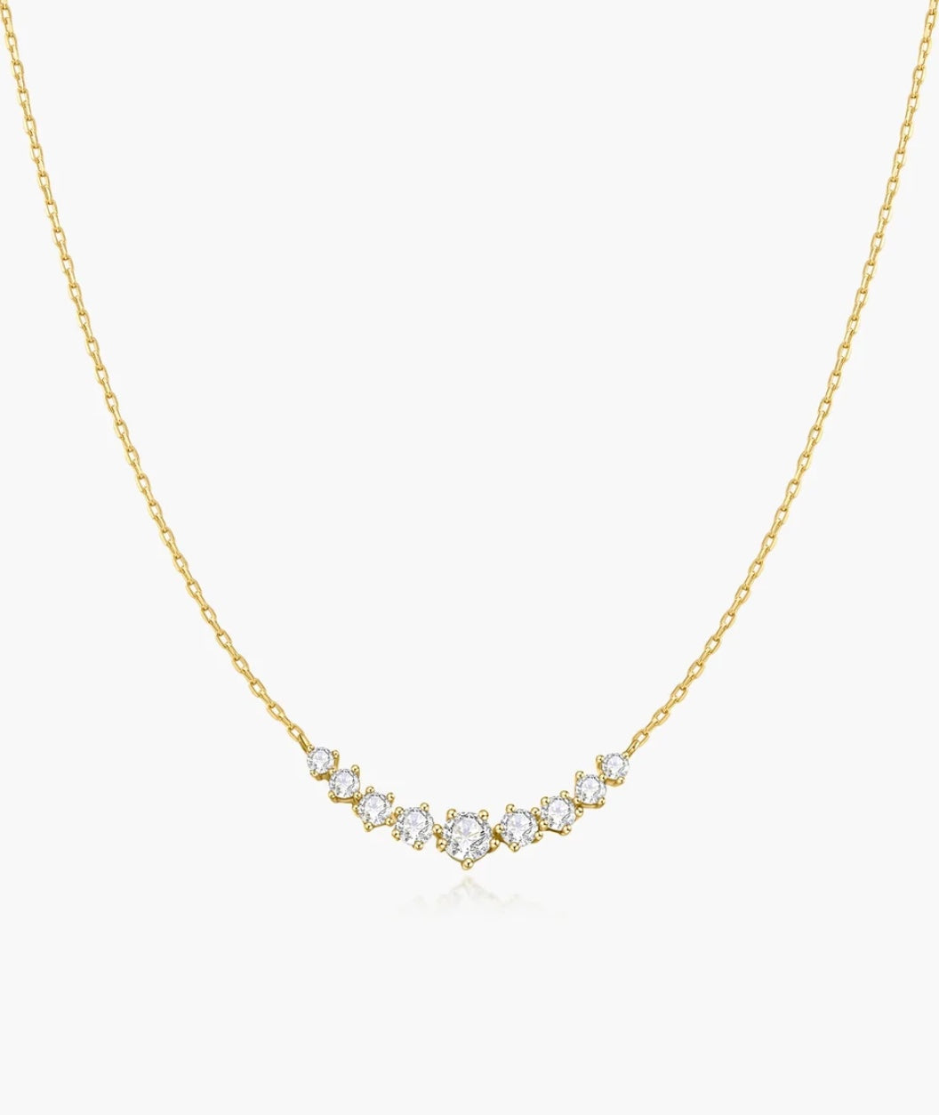 Ania Haie Gold Graduated Pavé Arc Necklace N079-02G