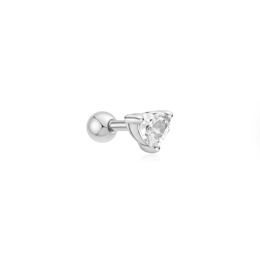 Ania Haie Silver Heart Barbell Single Earring E070-02H
