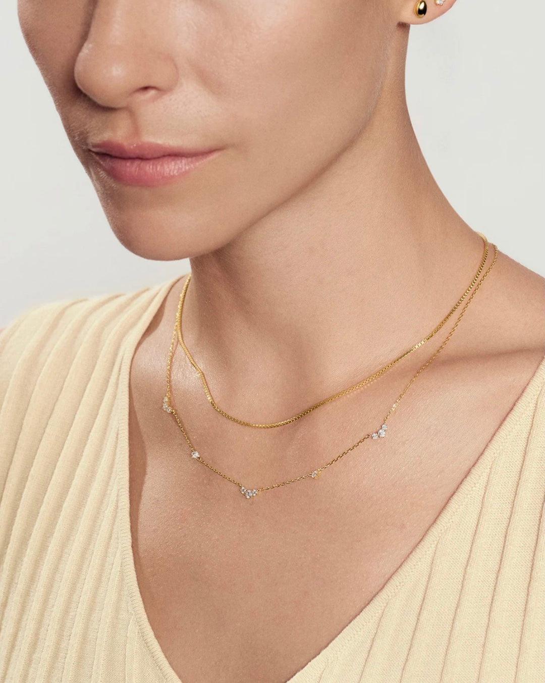 Ania Haie Gold Cluster & Single Station Necklace N079-04G