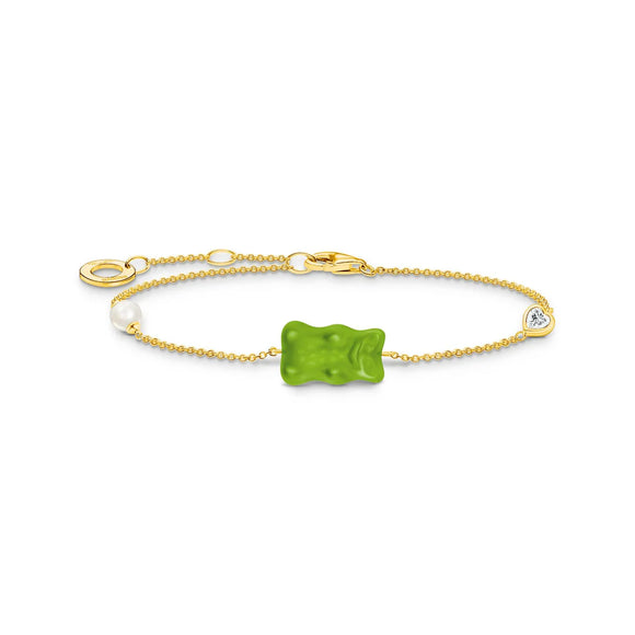 THOMAS SABO BRACELET with Green Goldbears, Freshwater Pearl & Zirconia TA2151GRY