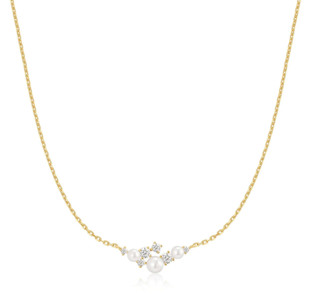 Ania Haie Gold Shell Pearl Cluster Necklace N074-06G