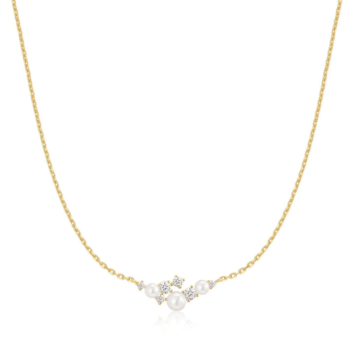 Ania Haie Gold Shell Pearl Cluster Necklace N074-06G