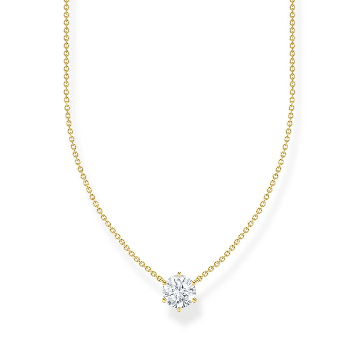 THOMAS SABO NECKLACE with White Zirconia Pendant - Gold TKE2210Y