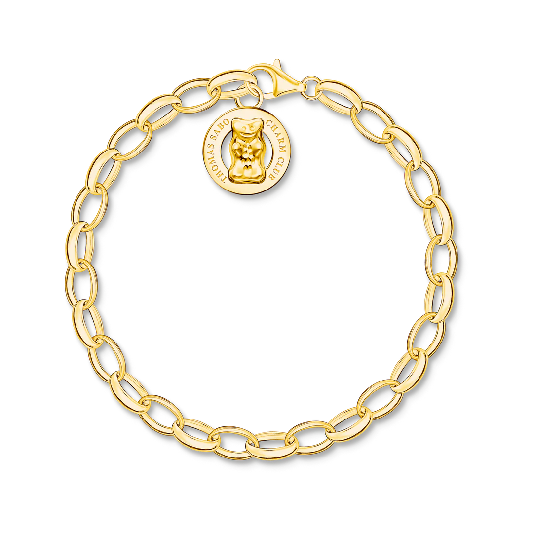 THOMAS SABO Charm Bracelet with Gold Bear Logo Ring Gold TX0291Y