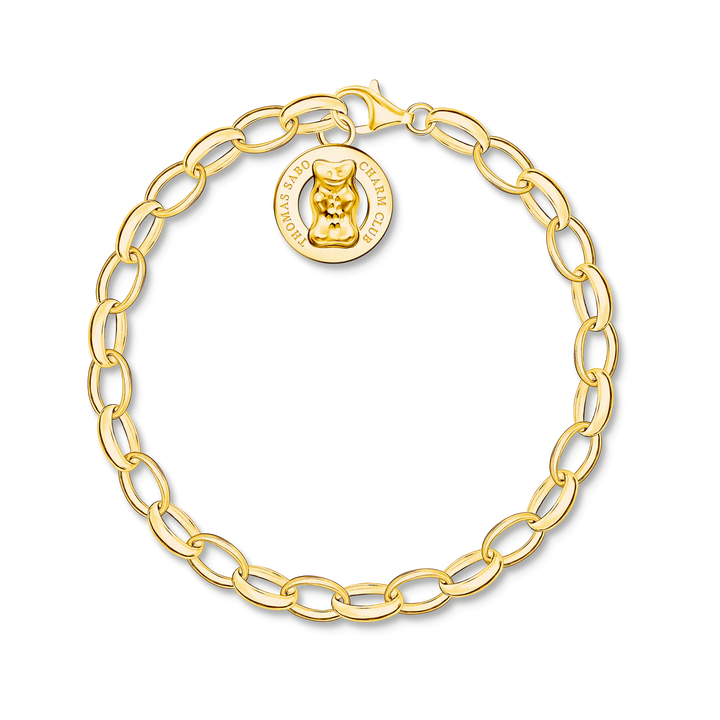 THOMAS SABO Charm Bracelet with Gold Bear Logo Ring Gold TX0291Y