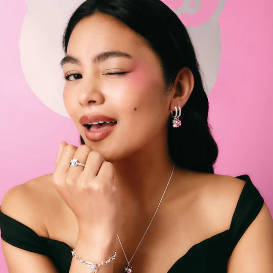 THOMAS SABO Hello Kitty Single Hoop Earring with Zirconia Pink TCR772