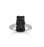 Thomas Sabo Silver Ring with Black Mini Goldbear TR2478B