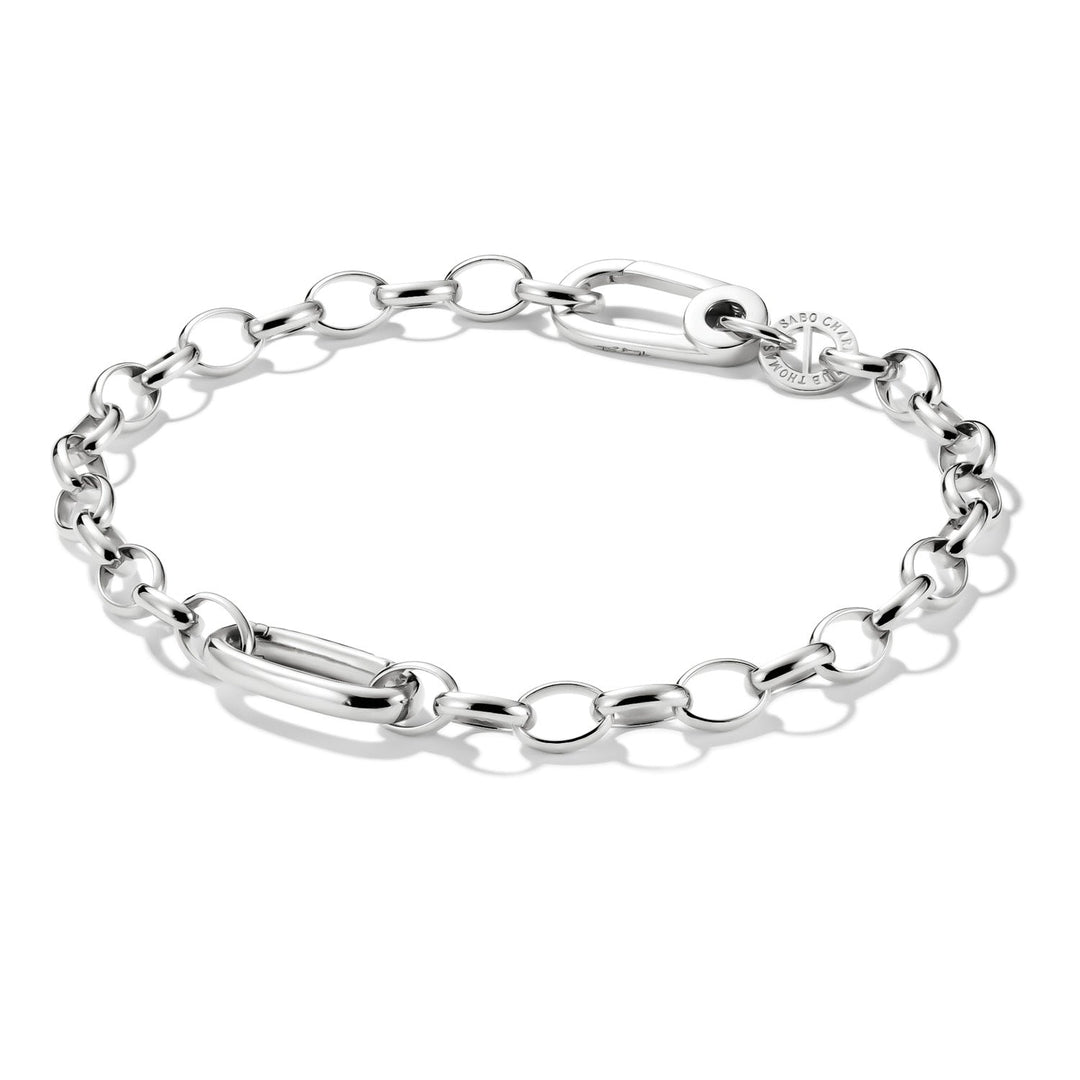Thomas Sabo Silver-Plated Charm Club Bracelet with Connect Link TC1202M