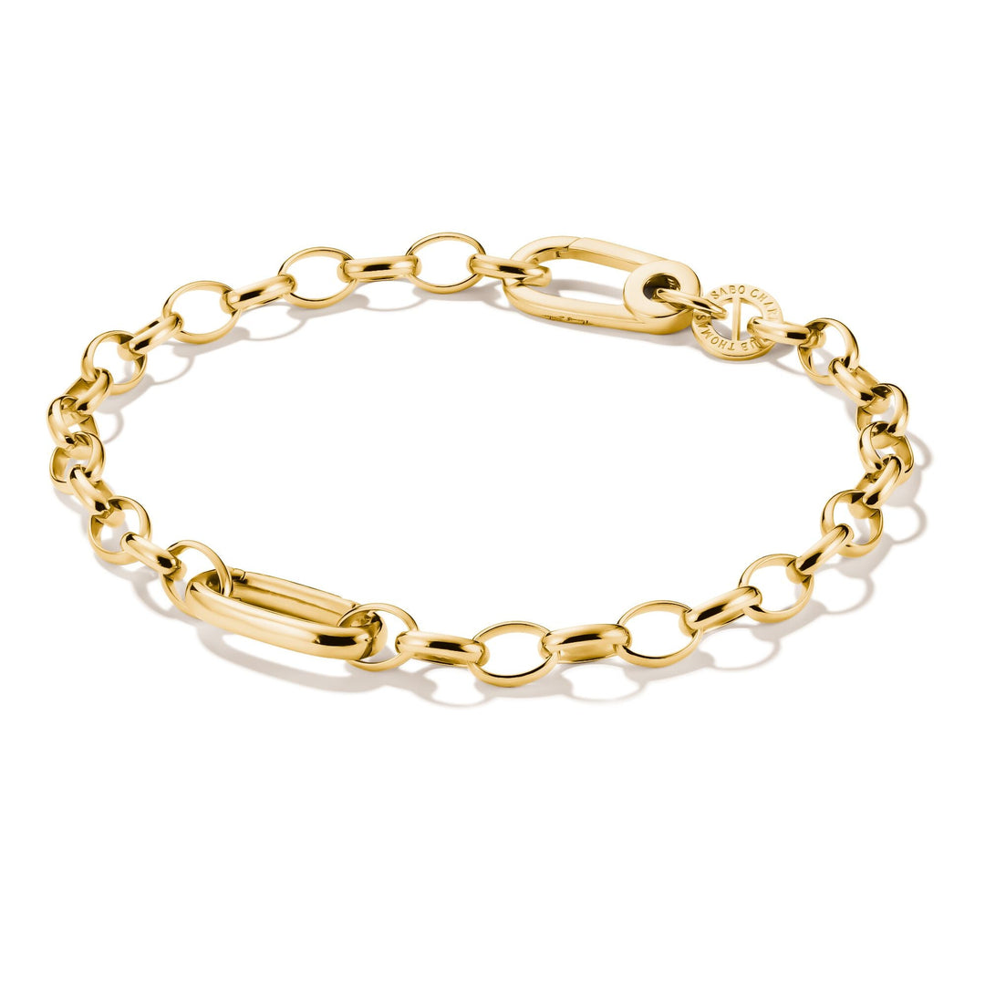 Thomas Sabo Gold-Tone Stainless Steel Charm Club Bracelet with Connect Link TC1202SY