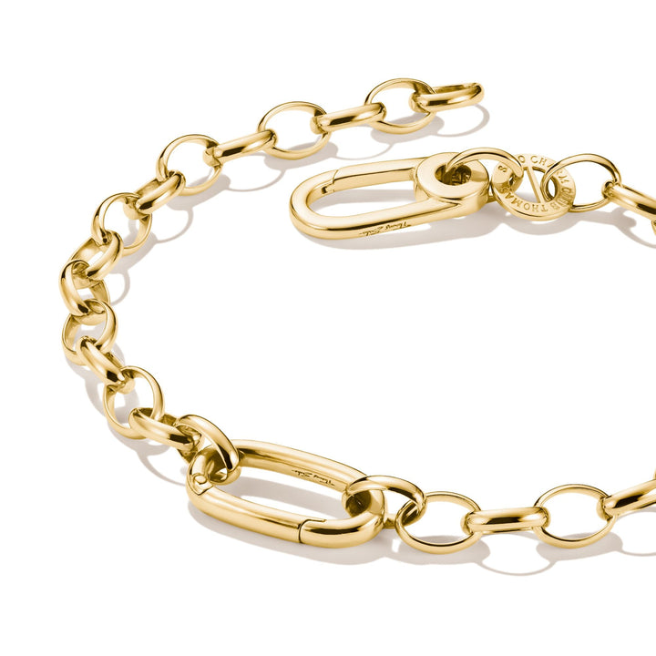 Thomas Sabo Gold-Tone Stainless Steel Charm Club Bracelet with Connect Link TC1202SY