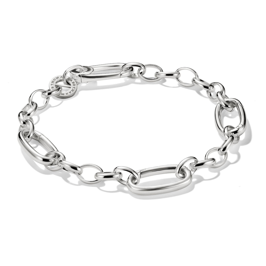 Thomas Sabo Silver-Plated Charm Club Bracelet with 3 Connect Links TC1203M