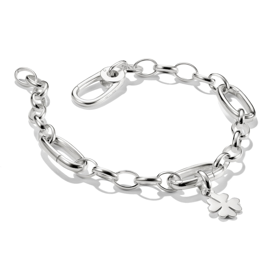 Thomas Sabo Silver-Plated Charm Club Bracelet with 3 Connect Links TC1203M