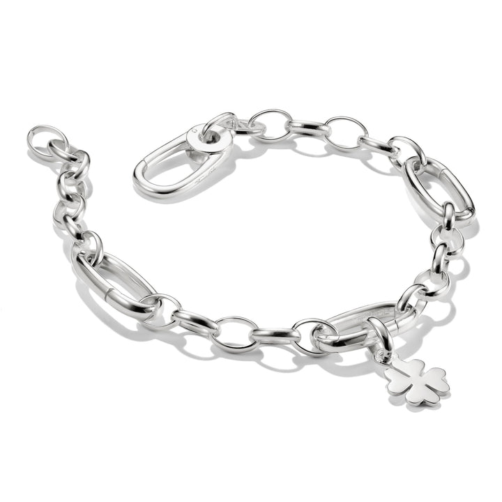 Thomas Sabo Silver-Plated Charm Club Bracelet with 3 Connect Links TC1203M