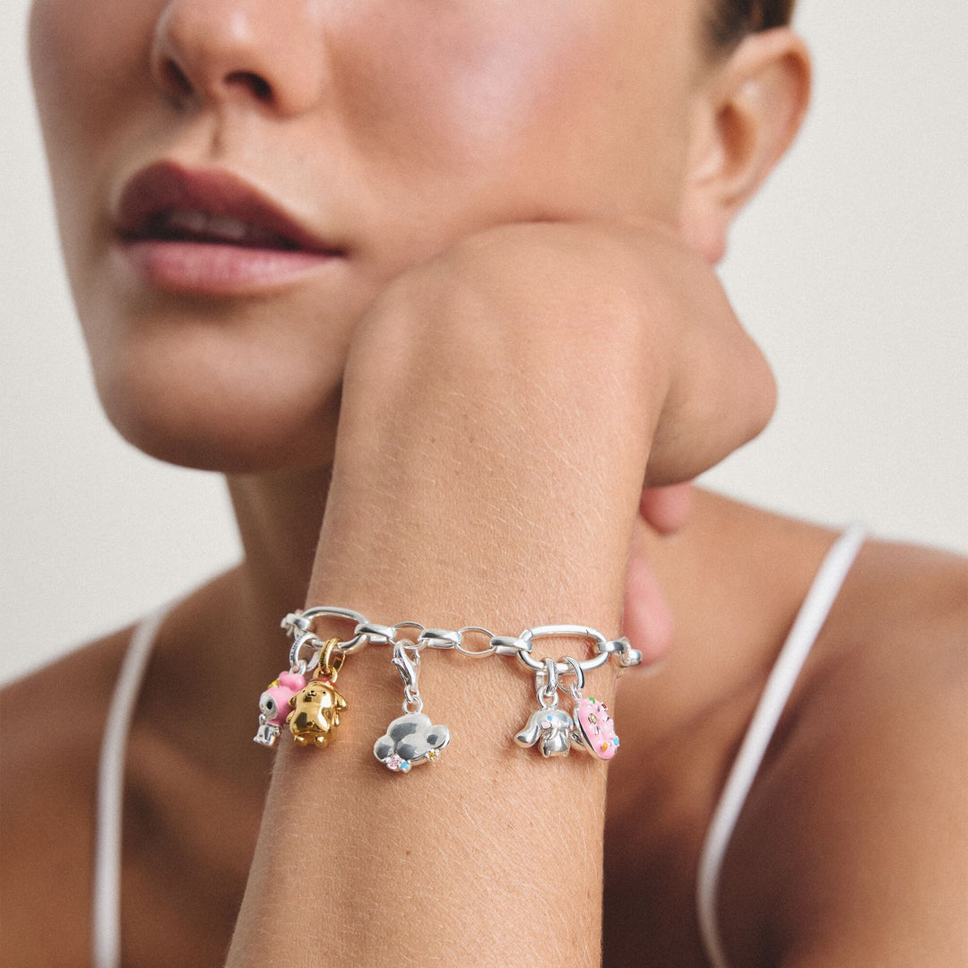 Thomas Sabo Silver-Plated Charm Club Bracelet with 3 Connect Links TC1203M