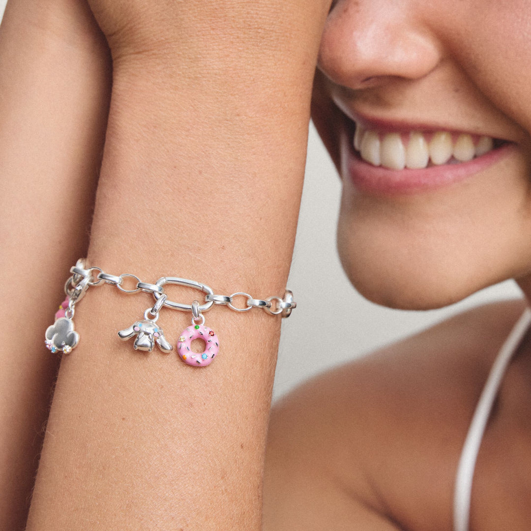 Thomas Sabo Silver-Plated Charm Club Bracelet with 3 Connect Links TC1203M