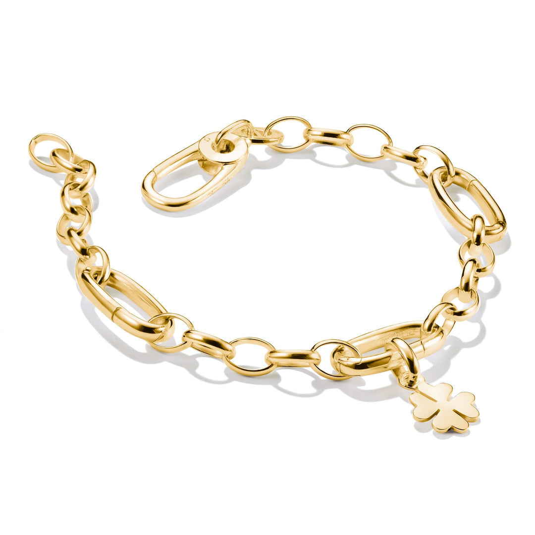 Thomas Sabo Gold-Tone Stainless Steel Charm Club Bracelet with 3 Connect Links TC1203SY