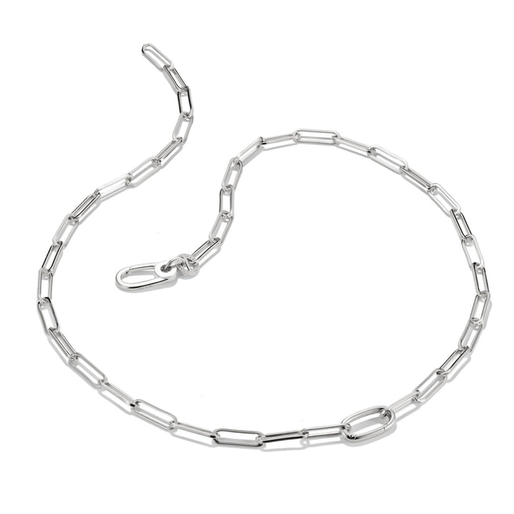 Thomas Sabo Silver-Plated Charm Club Paperclip Necklace TC1207M
