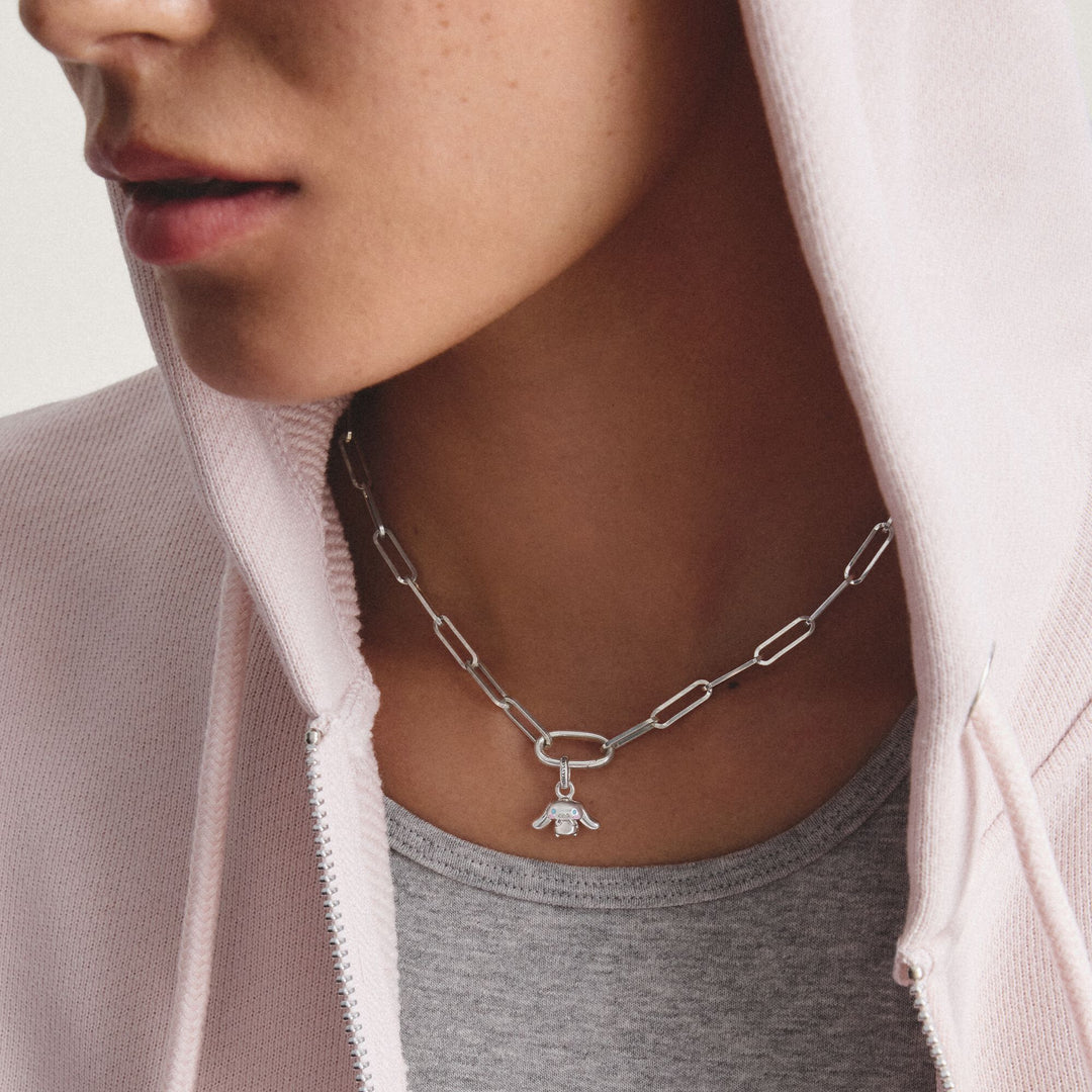 Thomas Sabo Silver-Plated Charm Club Paperclip Necklace TC1207M