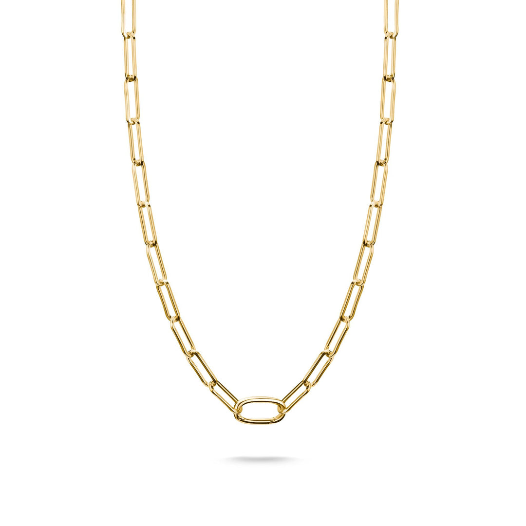 Thomas Sabo Gold-Tone Stainless Steel Charm Club Paperclip Necklace TC1207SY