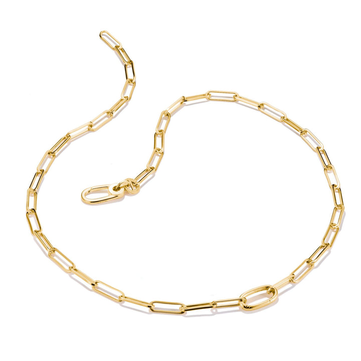 Thomas Sabo Gold-Tone Stainless Steel Charm Club Paperclip Necklace TC1207SY