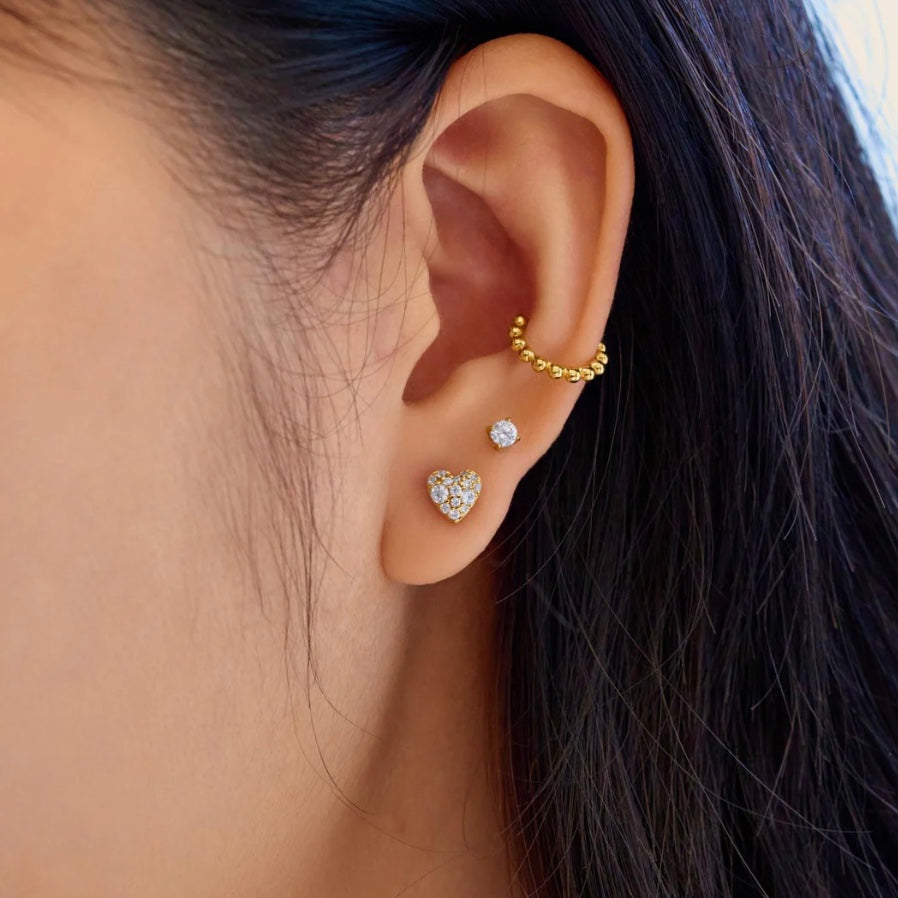 Ania Haie Gold Heart Stud Earrings E074-01G