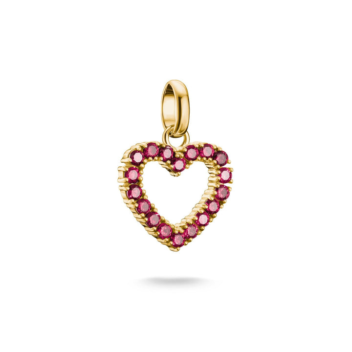 Thomas Sabo Gold-Plated Heart Charm with Lab-Grown Ruby CCC1237MY