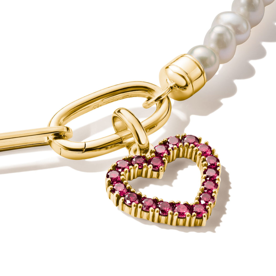 Thomas Sabo Gold-Plated Heart Charm with Lab-Grown Ruby CCC1237MY