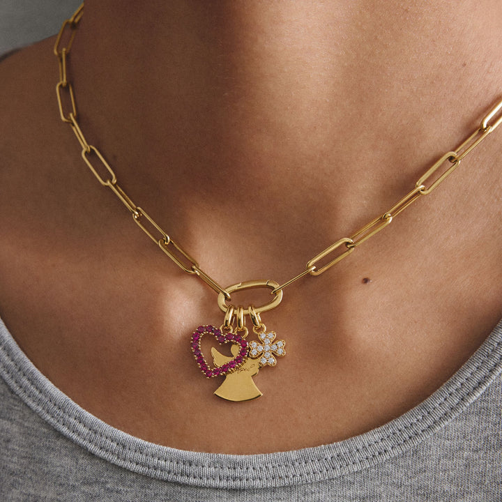 Thomas Sabo Gold-Plated Heart Charm with Lab-Grown Ruby CCC1237MY