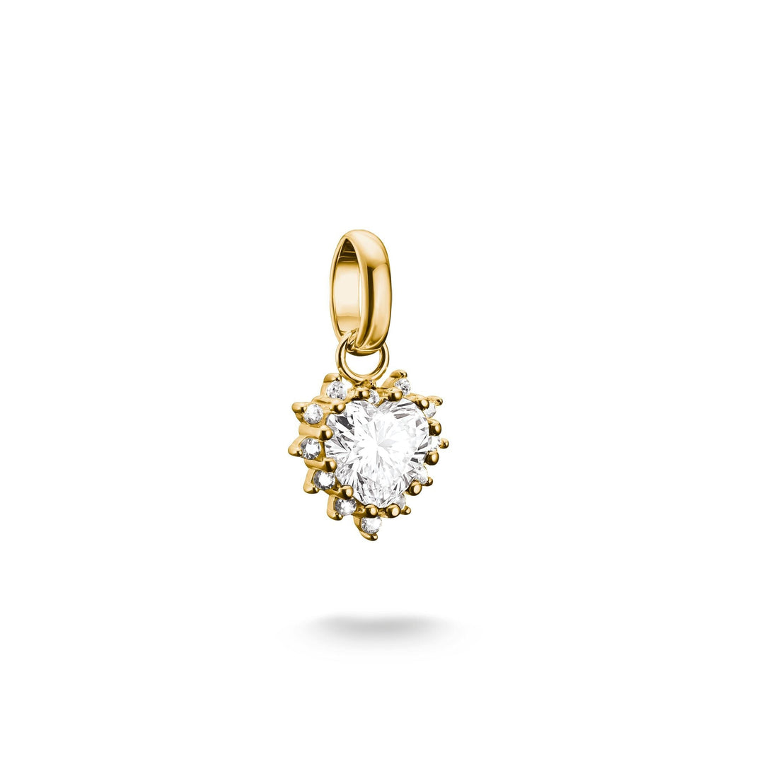 Thomas Sabo Gold-Plated Heart Charm with Heart-Cut White Zirconia CCC1279MY