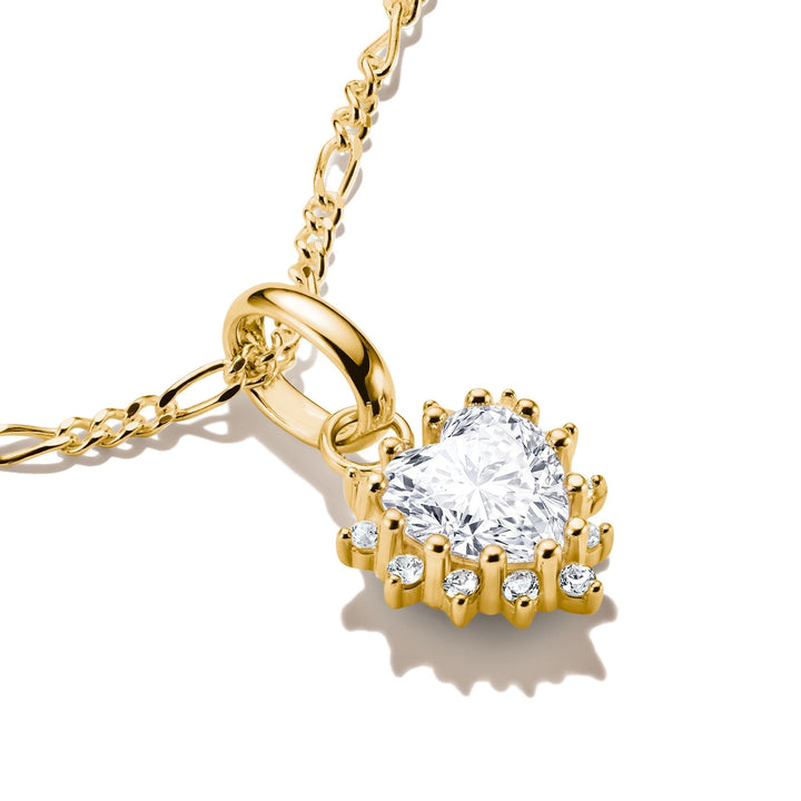 Thomas Sabo Gold-Plated Heart Charm with Heart-Cut White Zirconia CCC1279MY