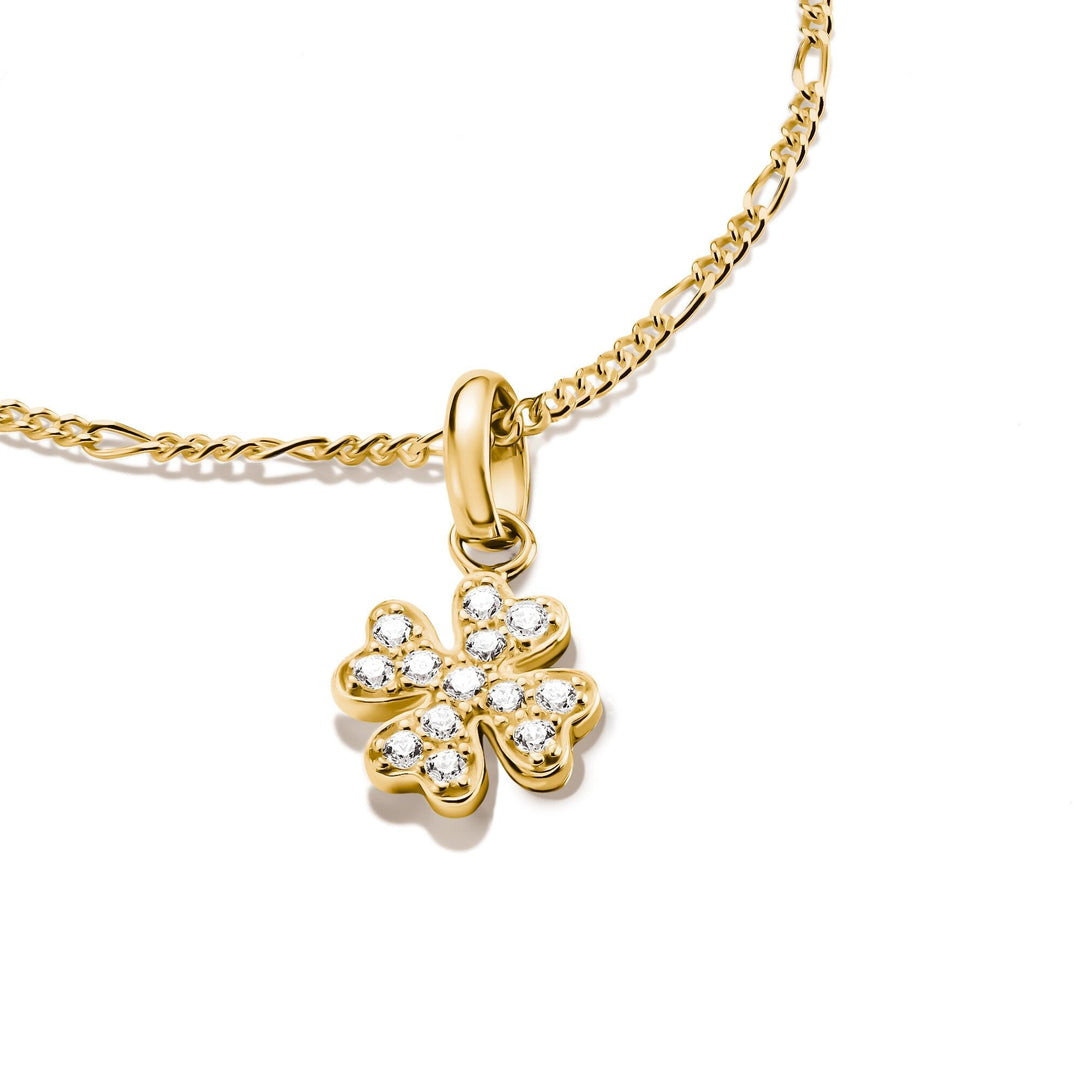 Thomas Sabo Gold-Plated Four-Leaf Clover Charm with White Zirconia CCC1281MY