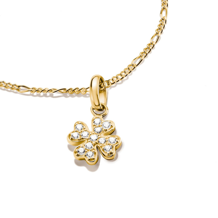 Thomas Sabo Gold-Plated Four-Leaf Clover Charm with White Zirconia CCC1281MY