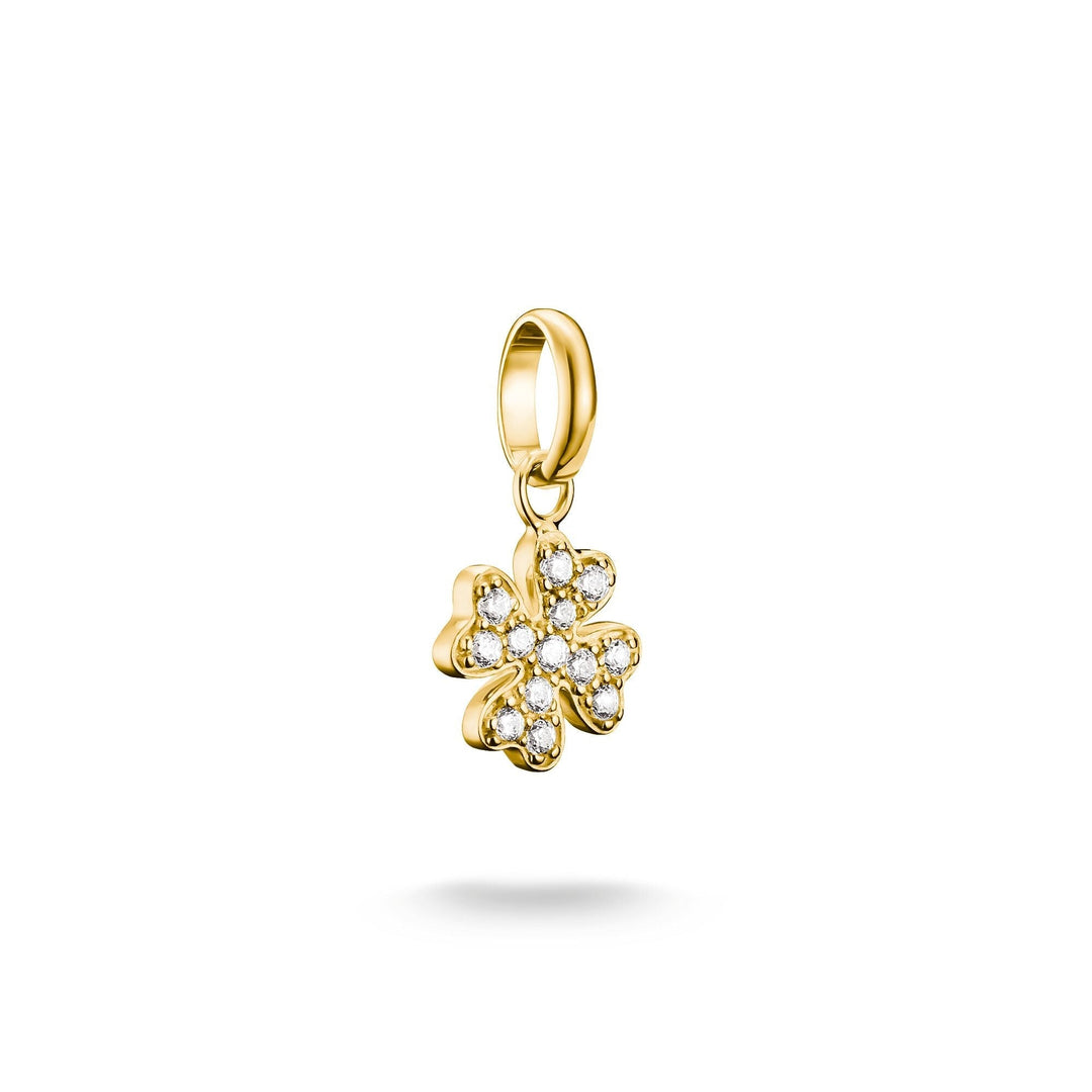 Thomas Sabo Gold-Plated Four-Leaf Clover Charm with White Zirconia CCC1281MY