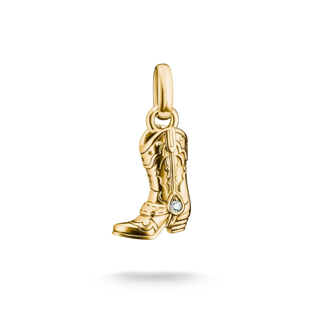 Thomas Sabo Gold-Plated Cowboy Boot Charm with White Zirconia CCC1325MY