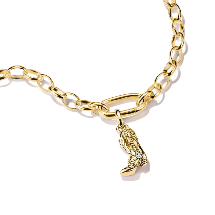 Thomas Sabo Gold-Plated Cowboy Boot Charm with White Zirconia CCC1325MY